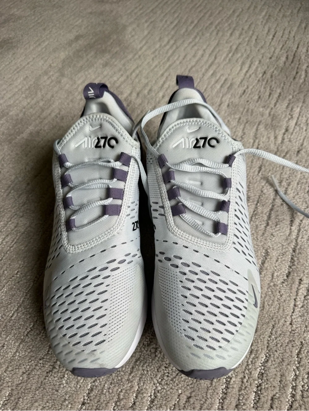 Nike Women’s Air Max 270 Sneakers - White & Purple - Picture 6 of 6